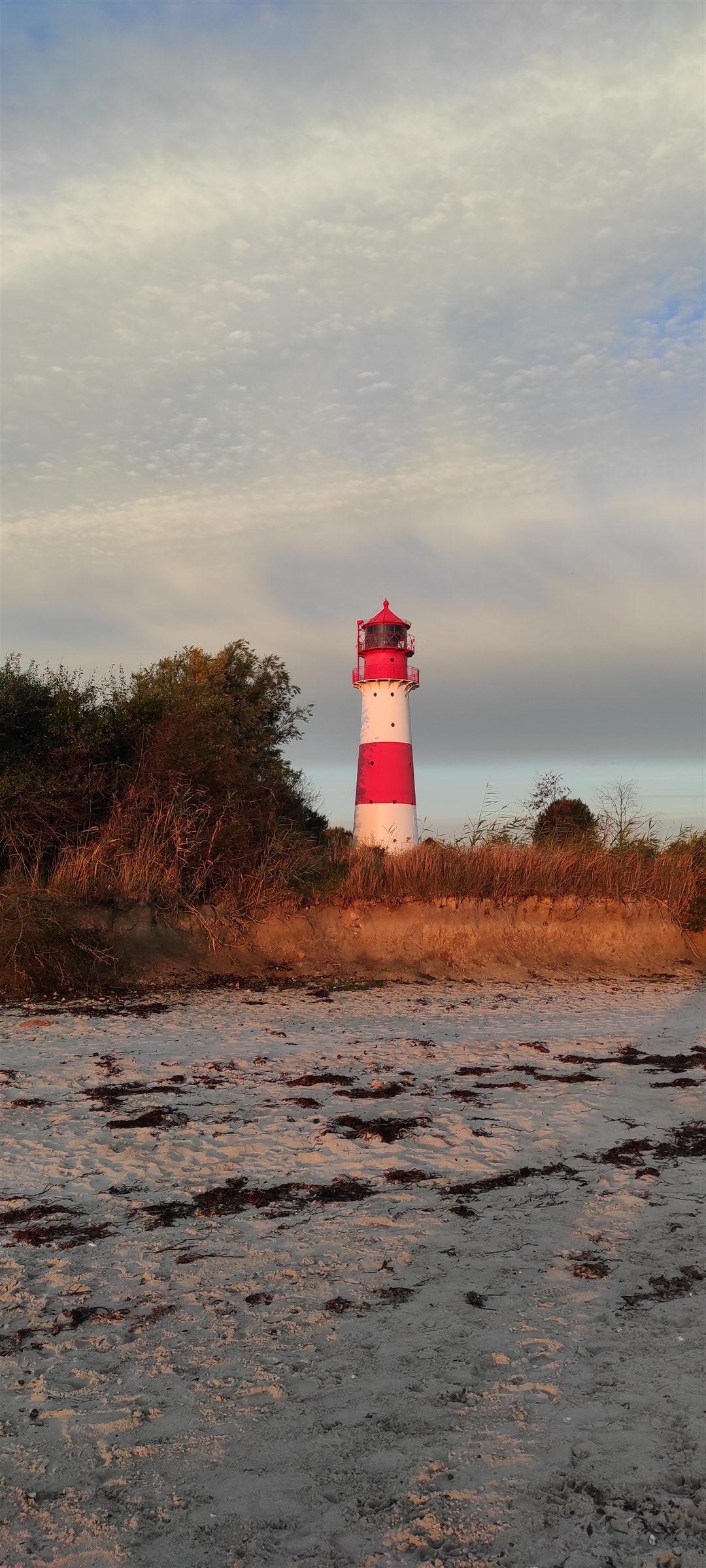 Rot-weißer Leuchtturm Falshöft